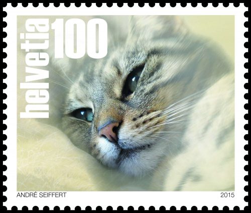 Briefmarke Katze Schweiz