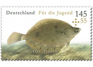 Scholle auf Briefmarke