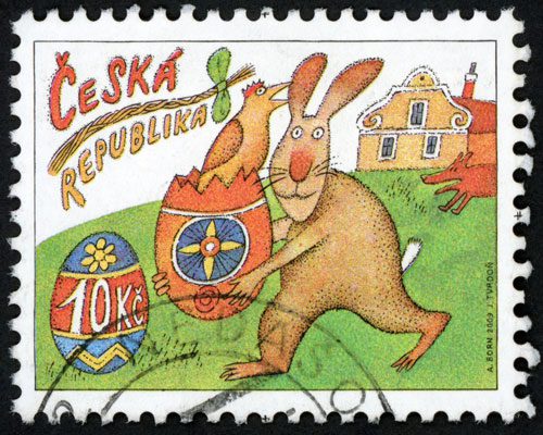 Osterhase Briefmarke Tschechien