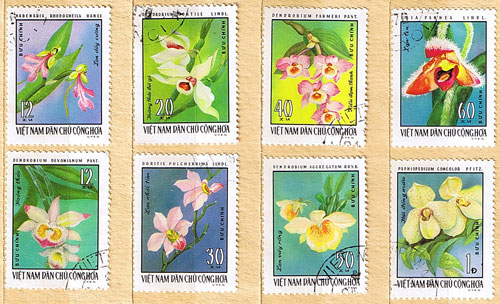 Orchideen Briefmarken Vietnam Serie
