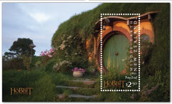 Briefmarke Neuseeland Hobbit Holz
