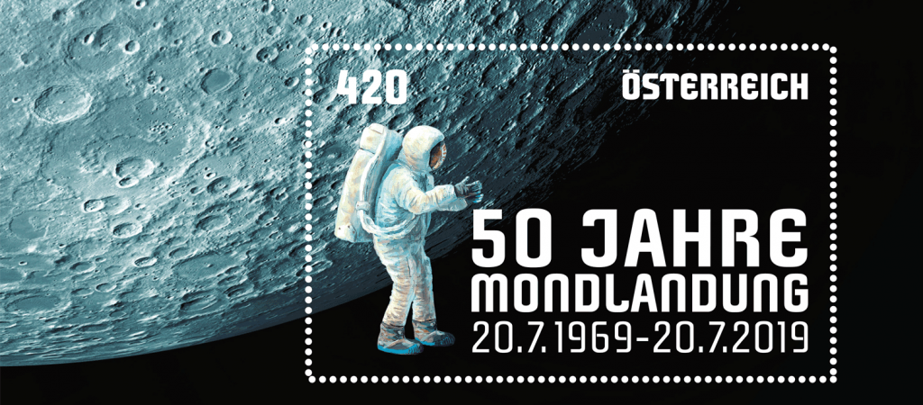 Sondermarke der Österreichischen Post: 50 Jahre Mondlandung